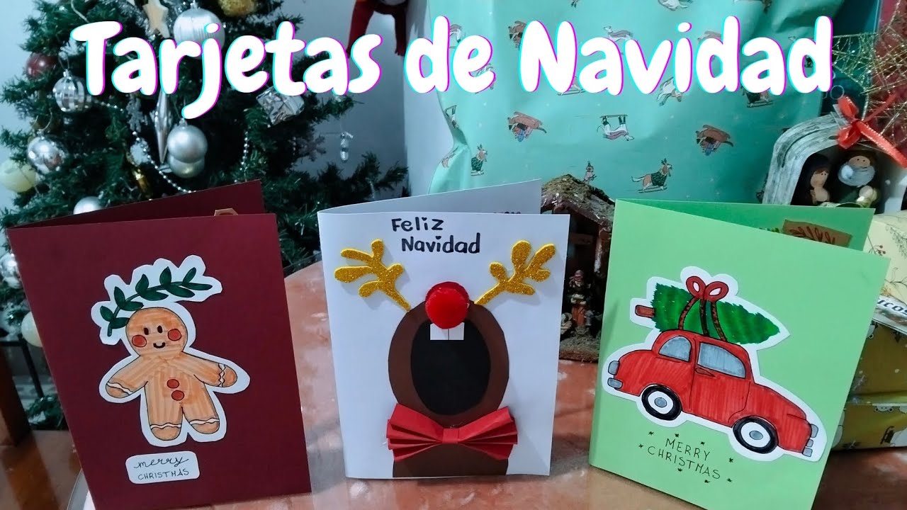 Ideas de tarjetas de Navidad 🎄 (paso a paso)