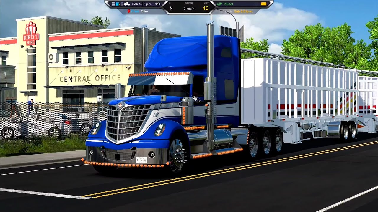 INTERNATIONAL LONE STAR Llevando Full  de Planas la carga no espera!#americantrucksimulator 