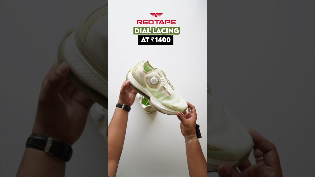 Red tape dial lace up shoes ?
