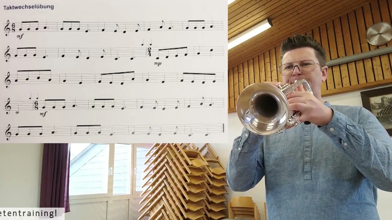 Horst Rapp Trumpet School Volume 2 | Time change exercise page 53 |Trumpet training with sheet music