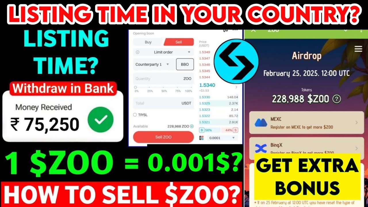 ZOO Coin Listing Today How to Sell Zoo Coin? Transfer your money to Bank | Extra Bonus A to Z