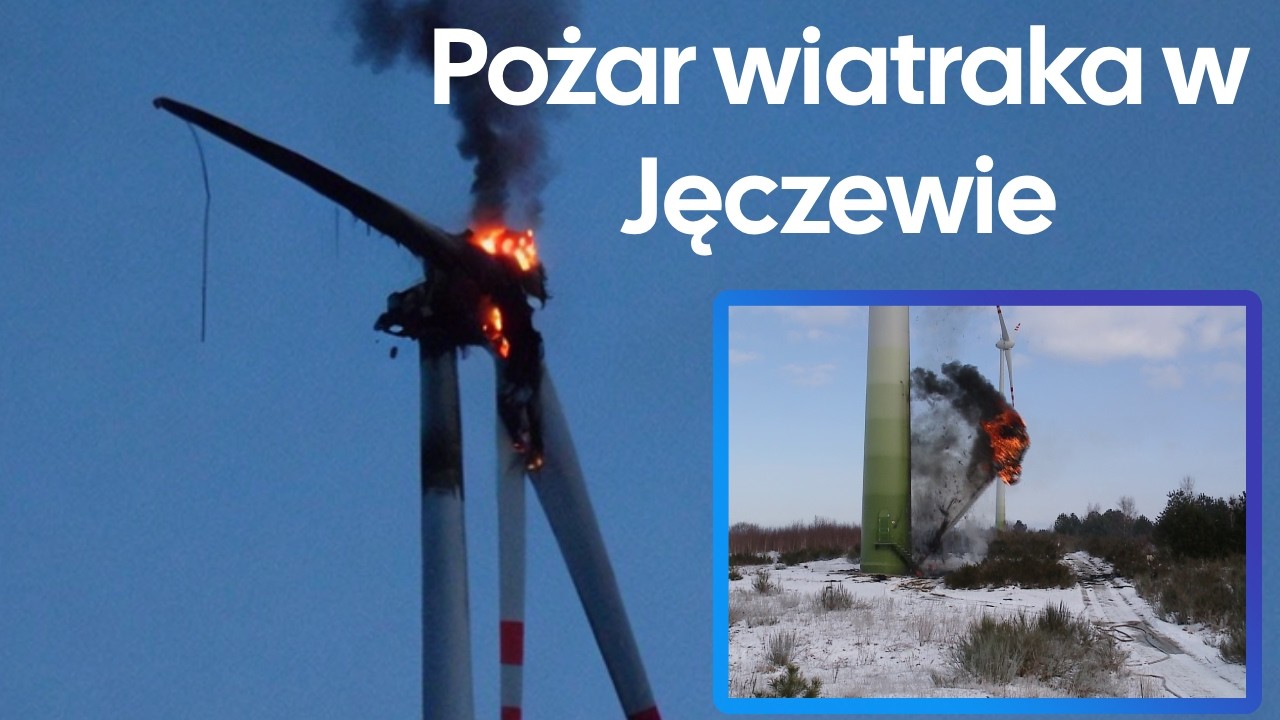 Pożar wiatraka w Jęczewie | Informacje