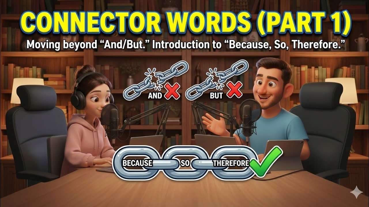 Stop Speaking Like a Robot! | Connect Your Ideas with Because, So & Therefore English Podcast DAY 33