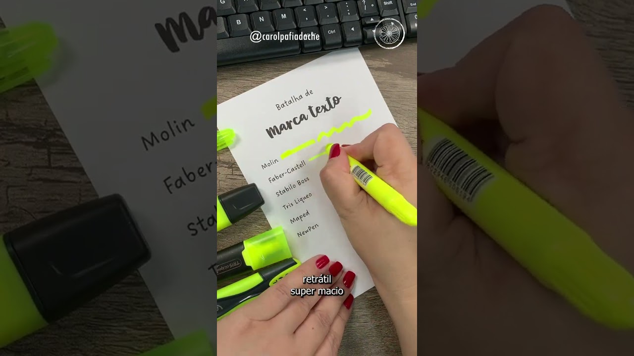 Batalha de Marca texto! Tem diferen&ccedil;a?? #neon #papelaria #materialescolar #reelsviral