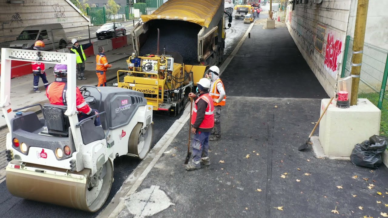 Chantier Valentin - Colombes - Pose d'enrobé - 2020