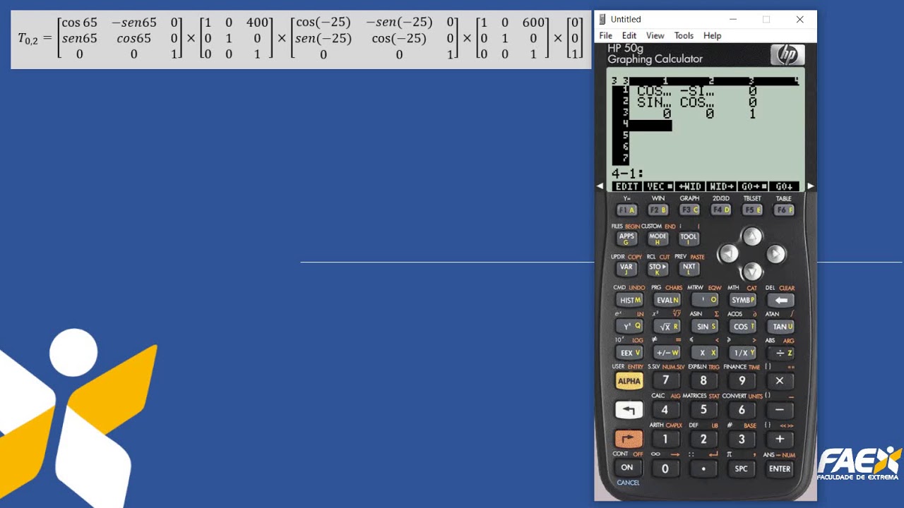 HP 50g   Multiplicação de matriz