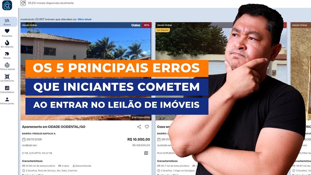 Os 5 principais erros que iniciantes cometem ao entrar no leilão de imóveis