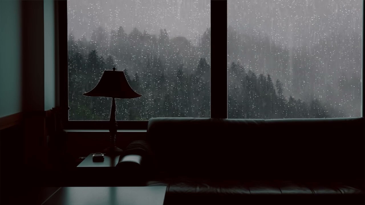 窓辺の雨 | 写真 窓辺の雨 窓の外の土砂降りの雨とともに、良い眠りと良い夢をお過ごしください
