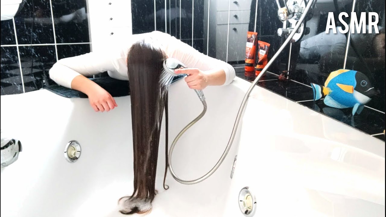 ASMR Hair Wash | Washing My Long Hair Forward | Hair Washing No Talking