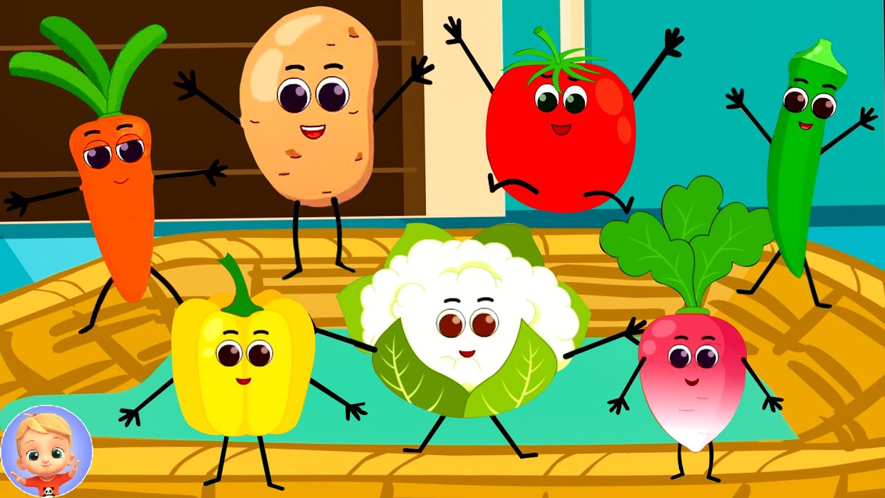 Ten Little Vegetables Nursery Rhyme & Learning video for Babies