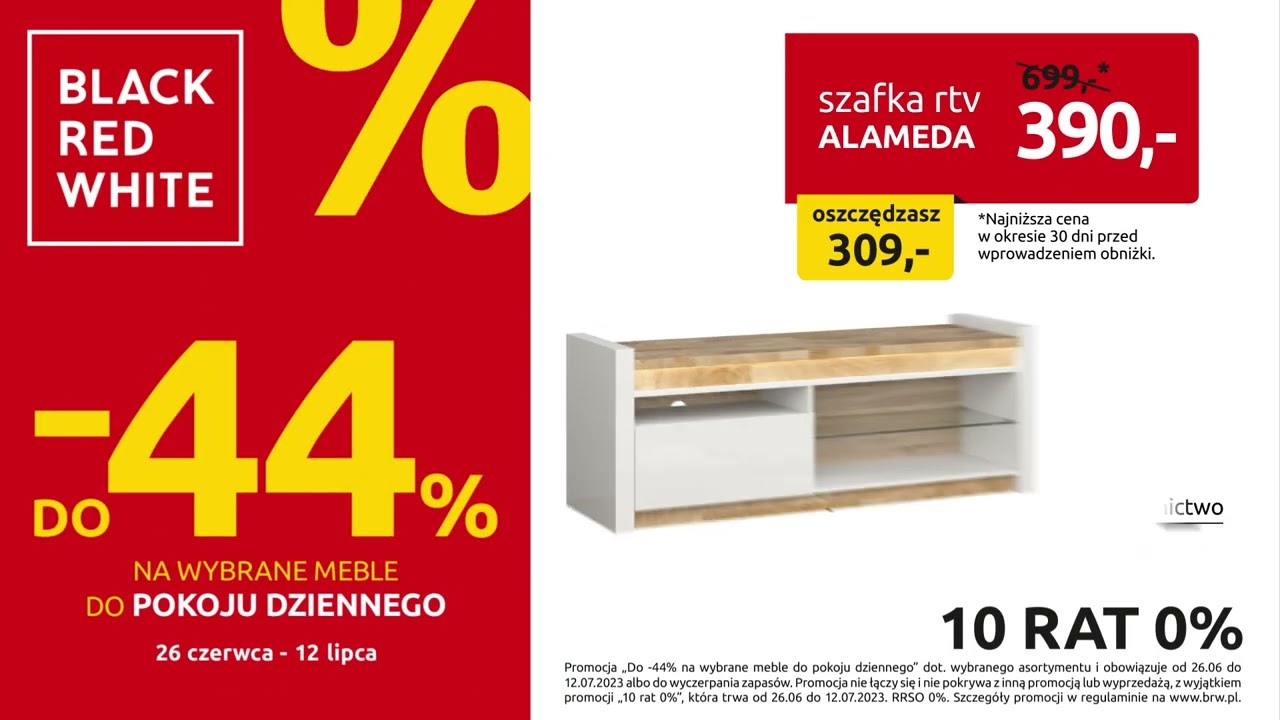 Promocja w BRW! -44% na wybrane meble do pokoju dziennego - szafka Alameda
