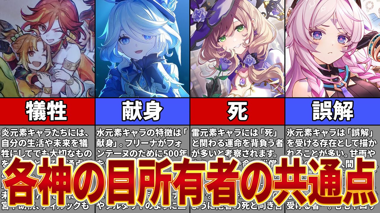 【原神】神の目の元素はどうやって決まっている？神の目を持つ者の共通点【ゆっくり解説】