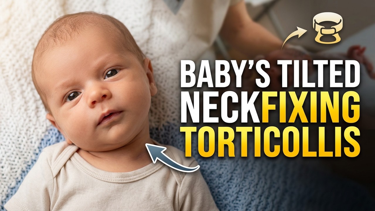 Torticollis: baby's head tilted to one side , twisted neck in children, lump in baby neck