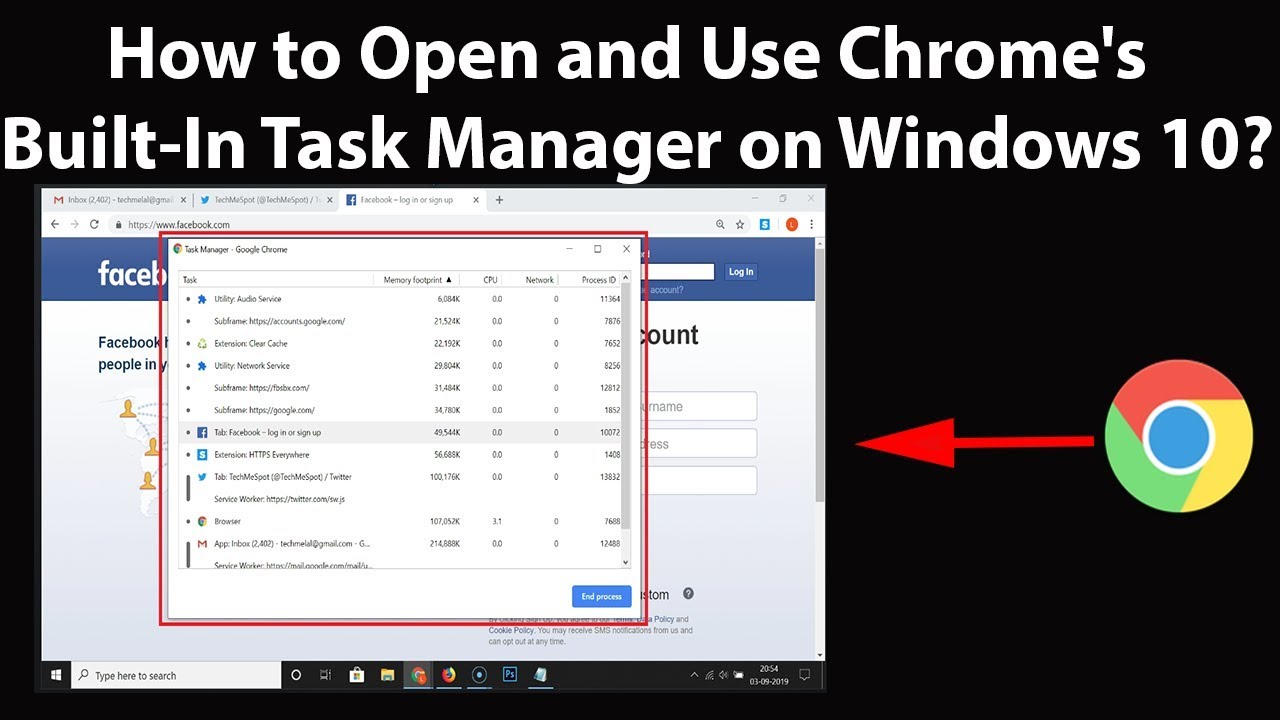 How to Open and Use Chrome's Built In Task Manager on Windows 10?