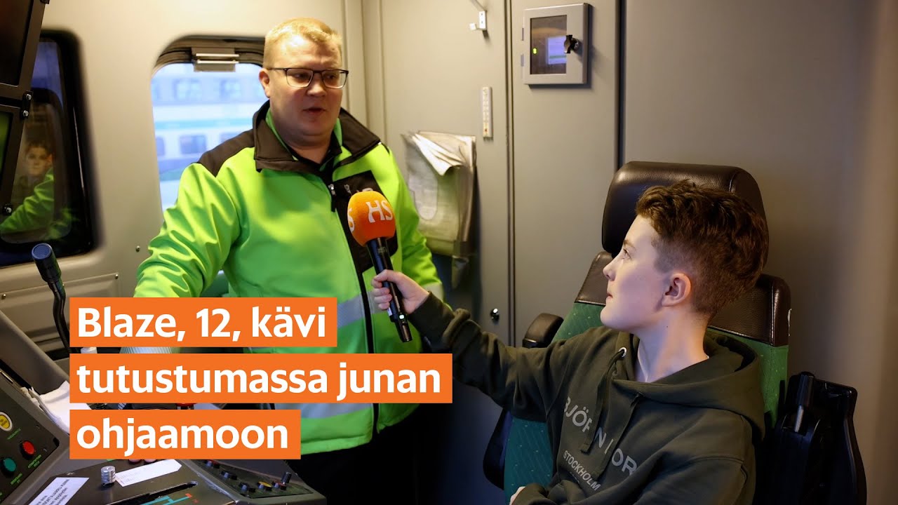 Blaze, 12, kävi tutustumassa junan ohjaamoon
