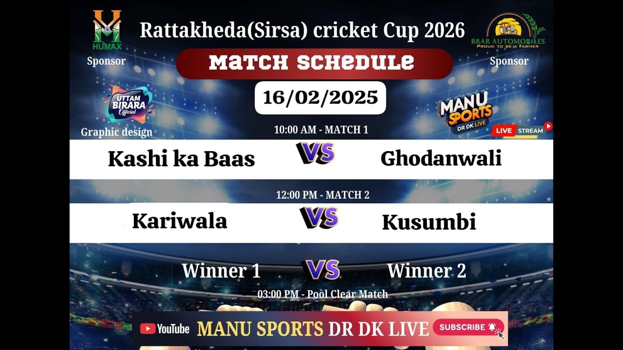 ⚫#live 🏏 Kashi Ka Baas 🆚 Ghodanwali ||📍Rattakheda Cricket Cup 🏆2026 ||