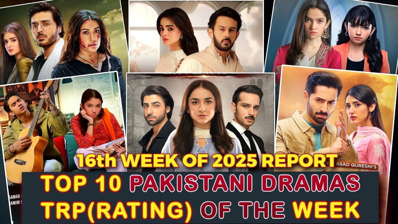 Top 10 Pakistani Dramas TRP(Rating) Of The Week-16th Week Of 2025 Report -Top Rated Pakistani Dramas
