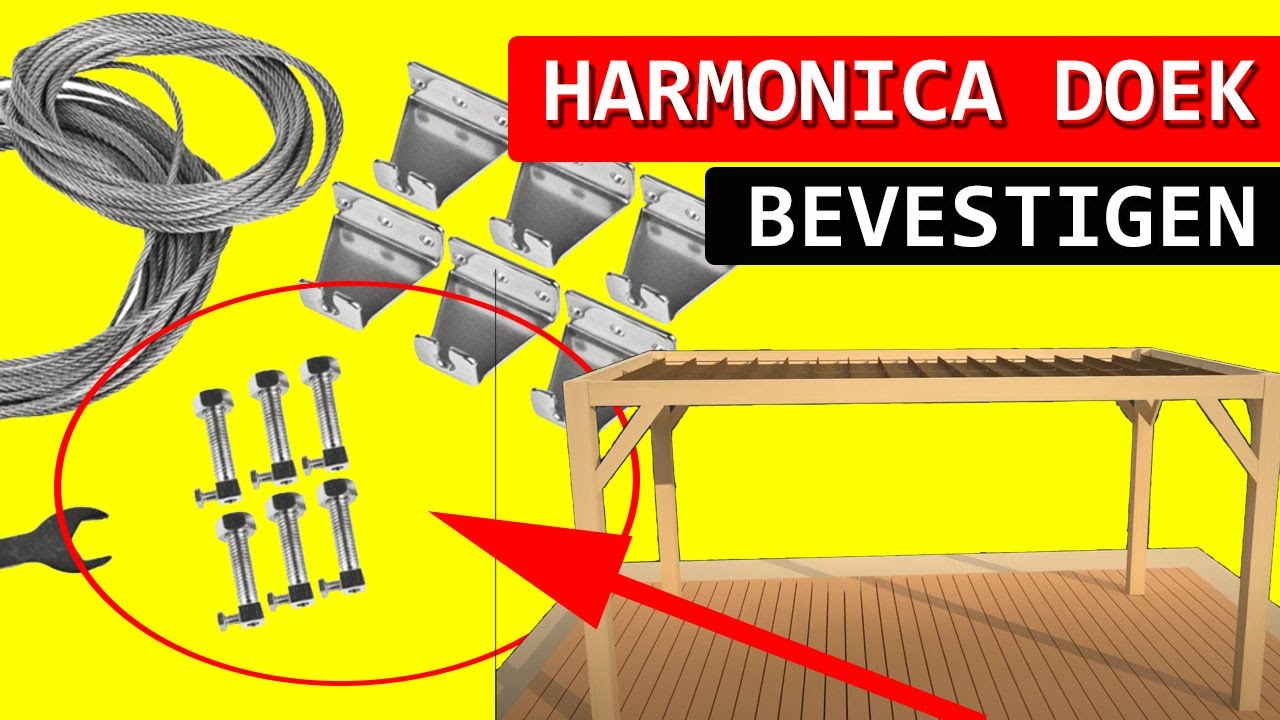 HARMONICADOEK  bevestigen - SCHADUWDOEKPAKKET - schuifsysteem - INSTALLATIE ANIMATIE