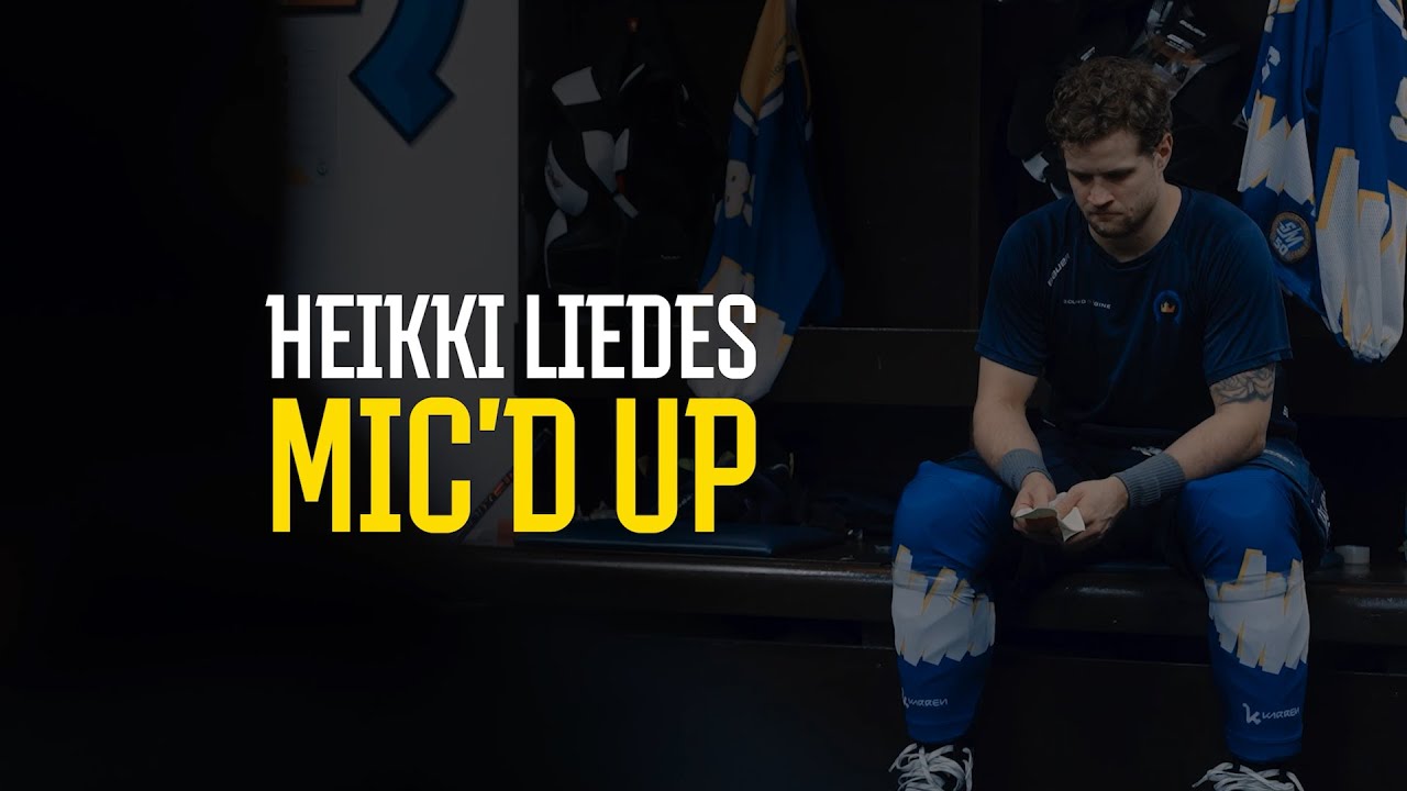 Heikki Liedes mikitettynä Liiga 50v -juhlaottelussa
