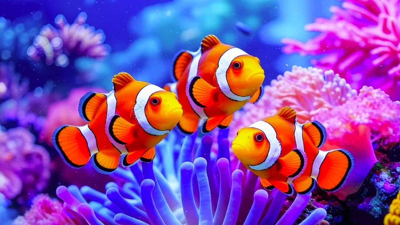Aquarium 4K (ULTRA HD) 🐠 Beautiful Coral Reef Fish & Jellyfish - Soothing Sleep Music #16