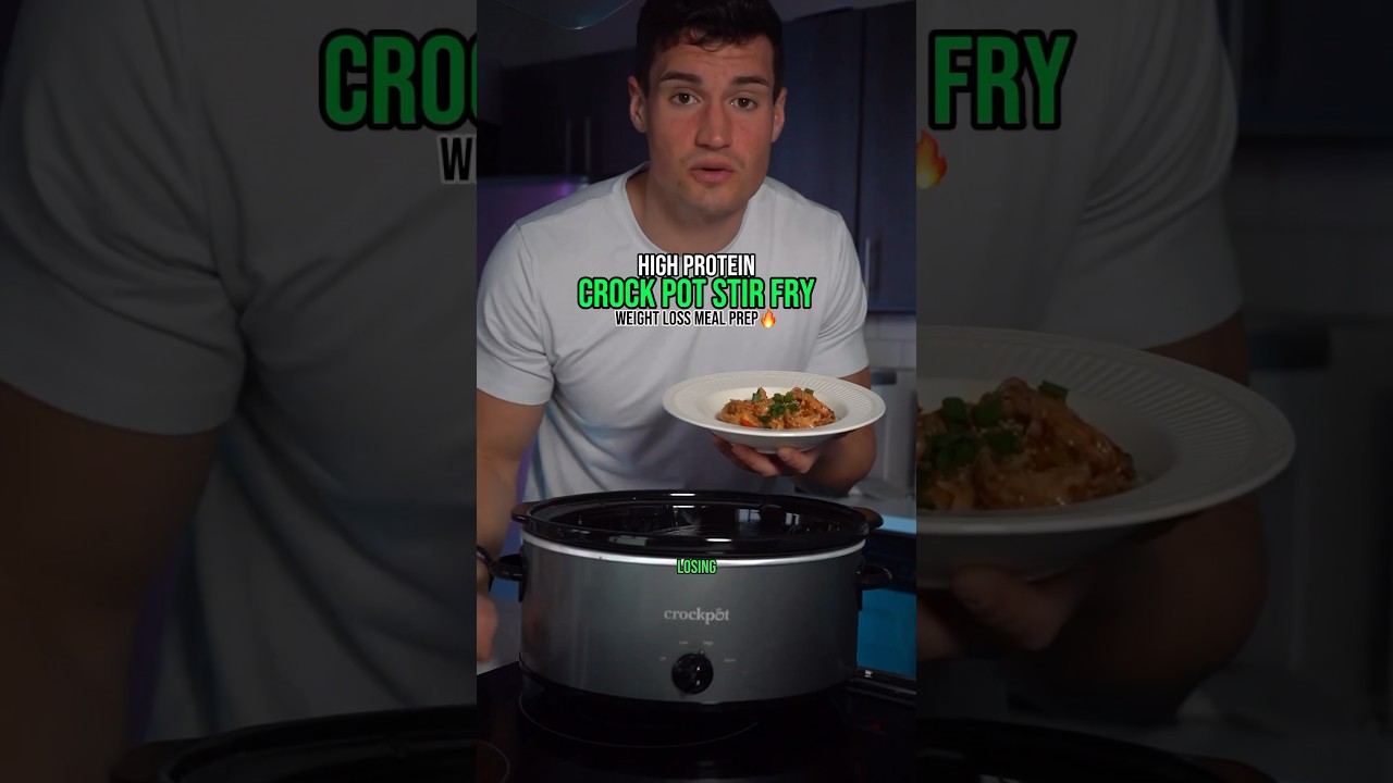 High Protein Crockpot Stirfry✅ #recipe #diet #food #weightloss #fatloss #protein #muscledummies ￼