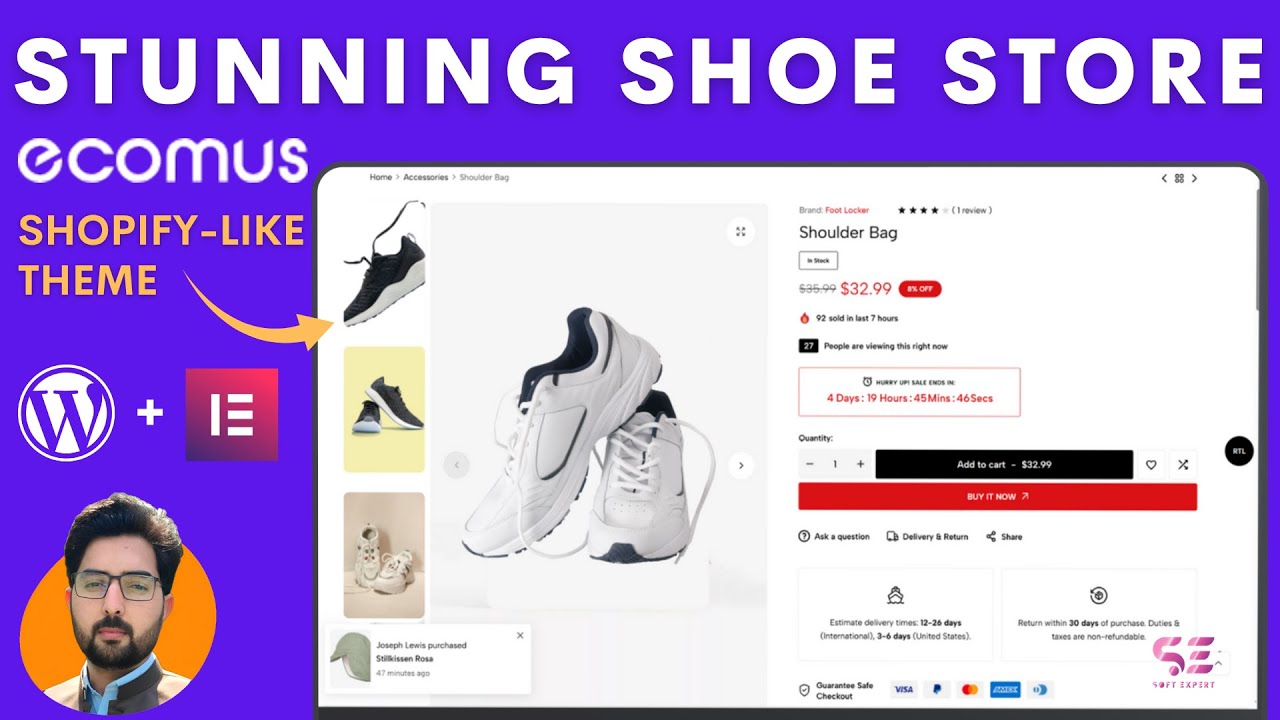 Build a Stunning Shoe Store with WordPress & Elementor (Ecomus Theme)