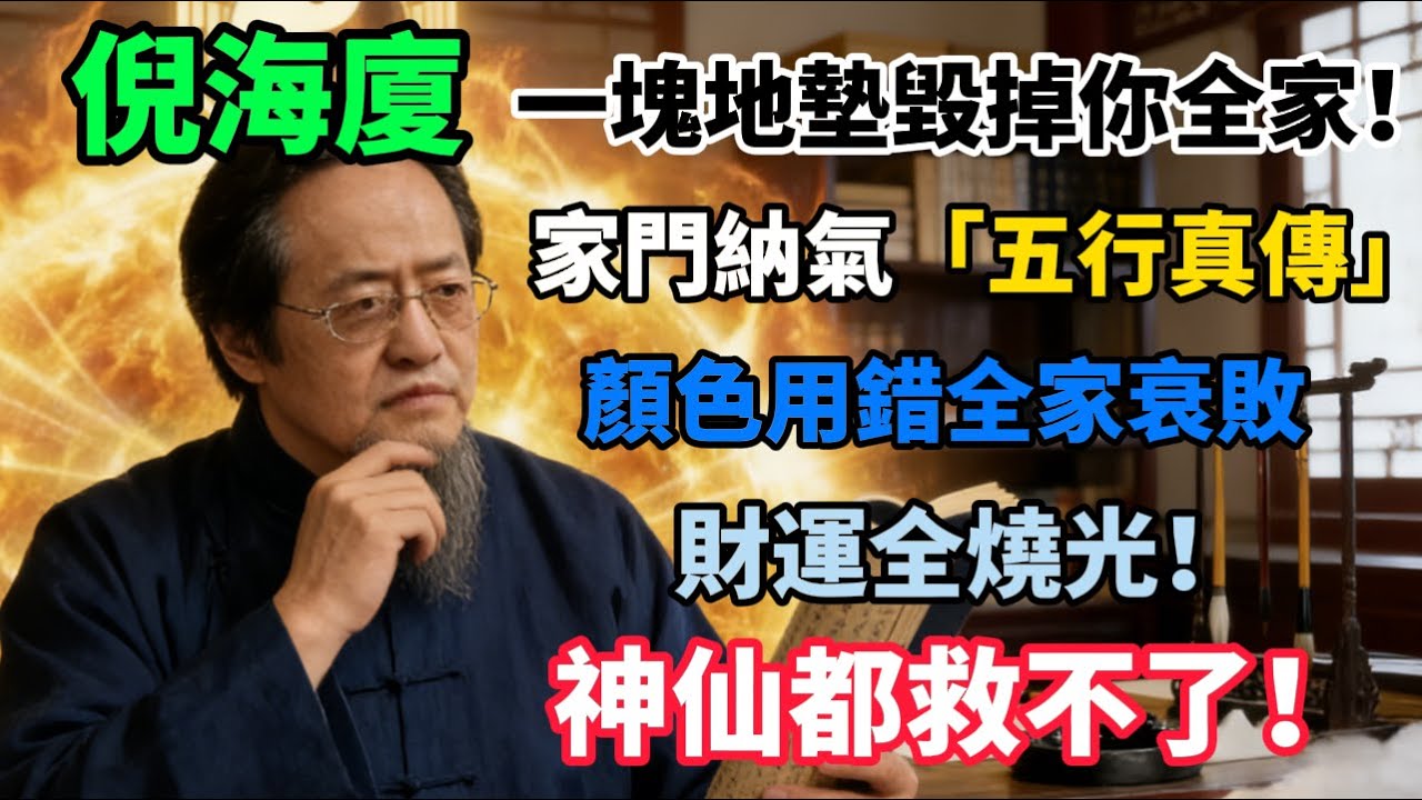 倪海廈：一塊地墊毀掉你全家！家門納氣「五行真傳」，顏色用錯全家衰敗、財運全燒光！神仙都救不了！