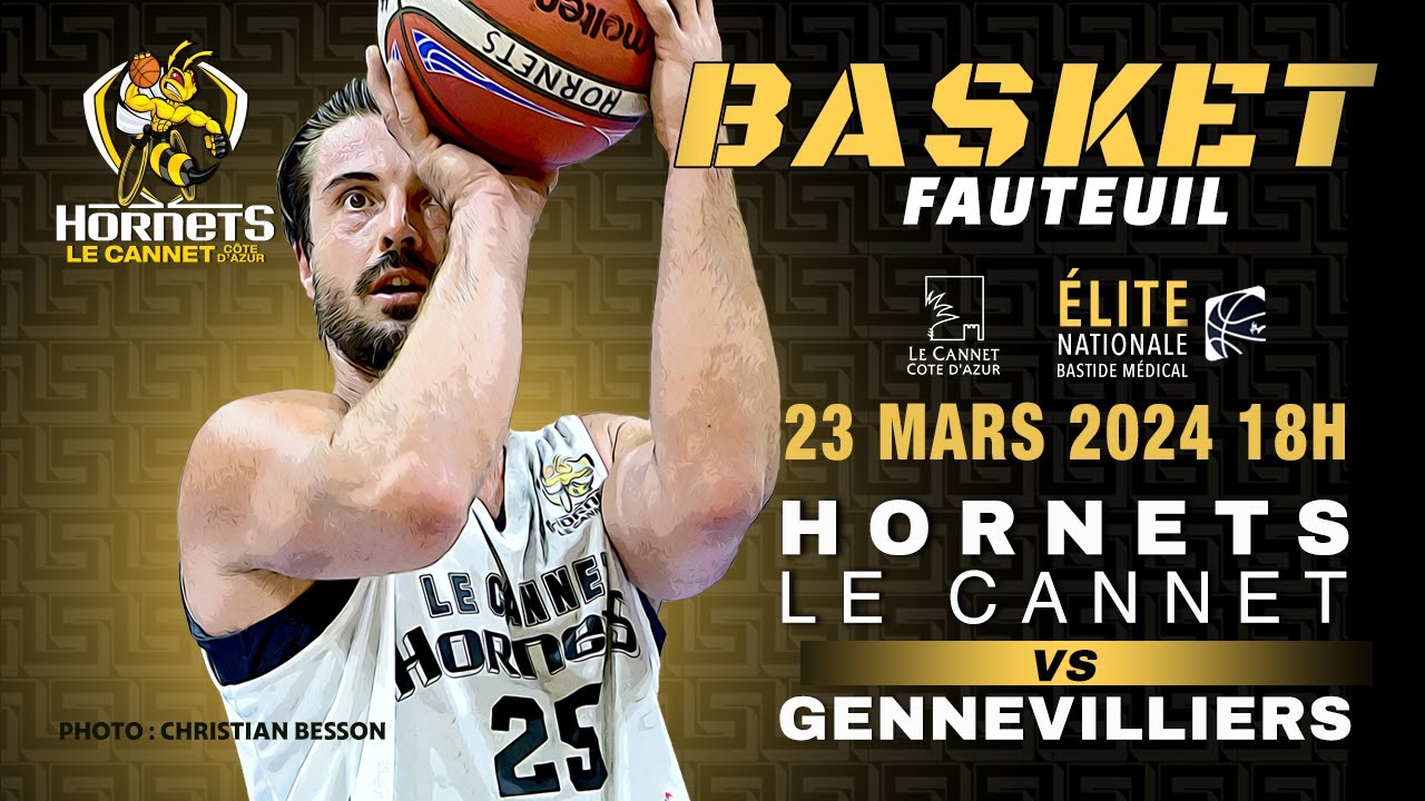 BASKET FAUTEUIL ELITE NATIONALE : HORNETS LE CANNET VS GENNEVILLIERS le  23-03-2024