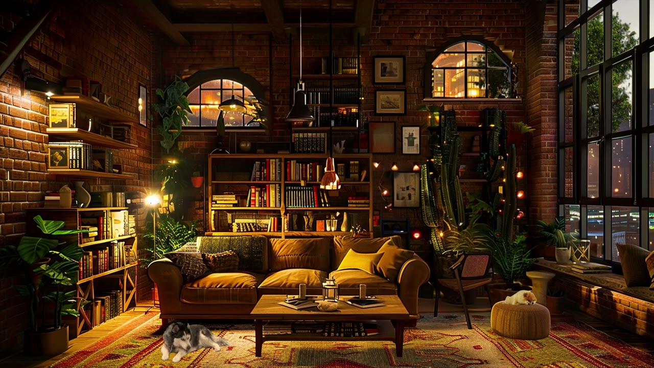 Quiet Living Room Ideal For Relaxation | Gentle Jazz Music Helps Relieve Fatigue and Calm Rhe Mood