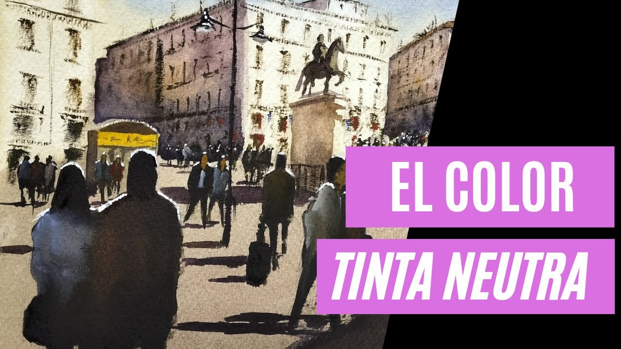 ACUARELA PASO A PASO. Como pintar paisaje urbano en acuarela. Puerta del Sol de Madrid.