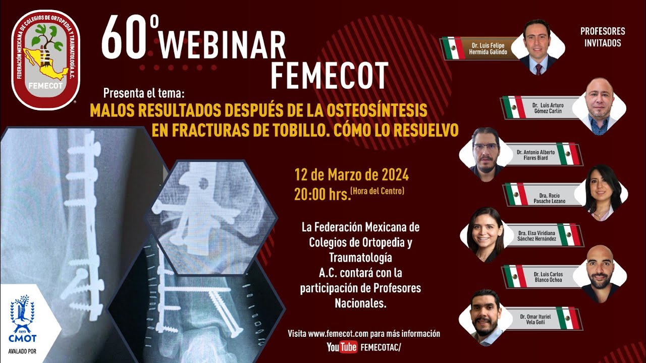 60o Webinar FEMECOT: Malos resultados después de la osteosíntesis en fracturas de tobillo
