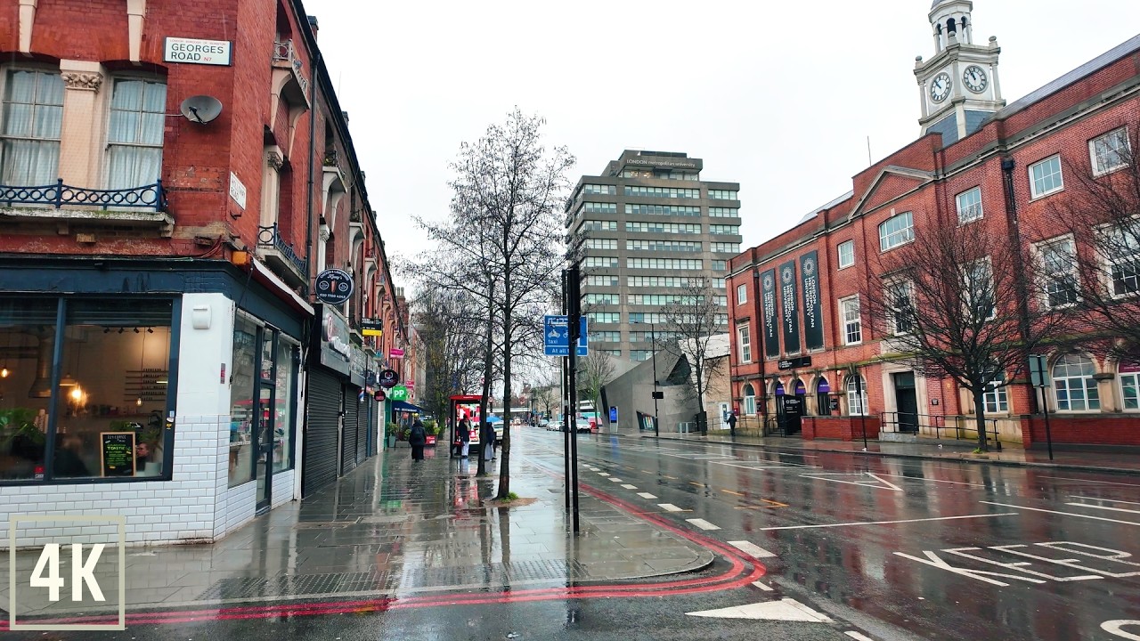 ☔️ Rainy London Walk | Old Street to Holloway 4K