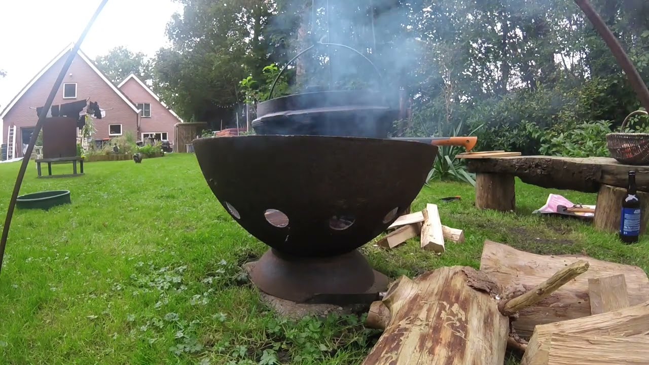 Outdoor stew cooking in the dutch oven