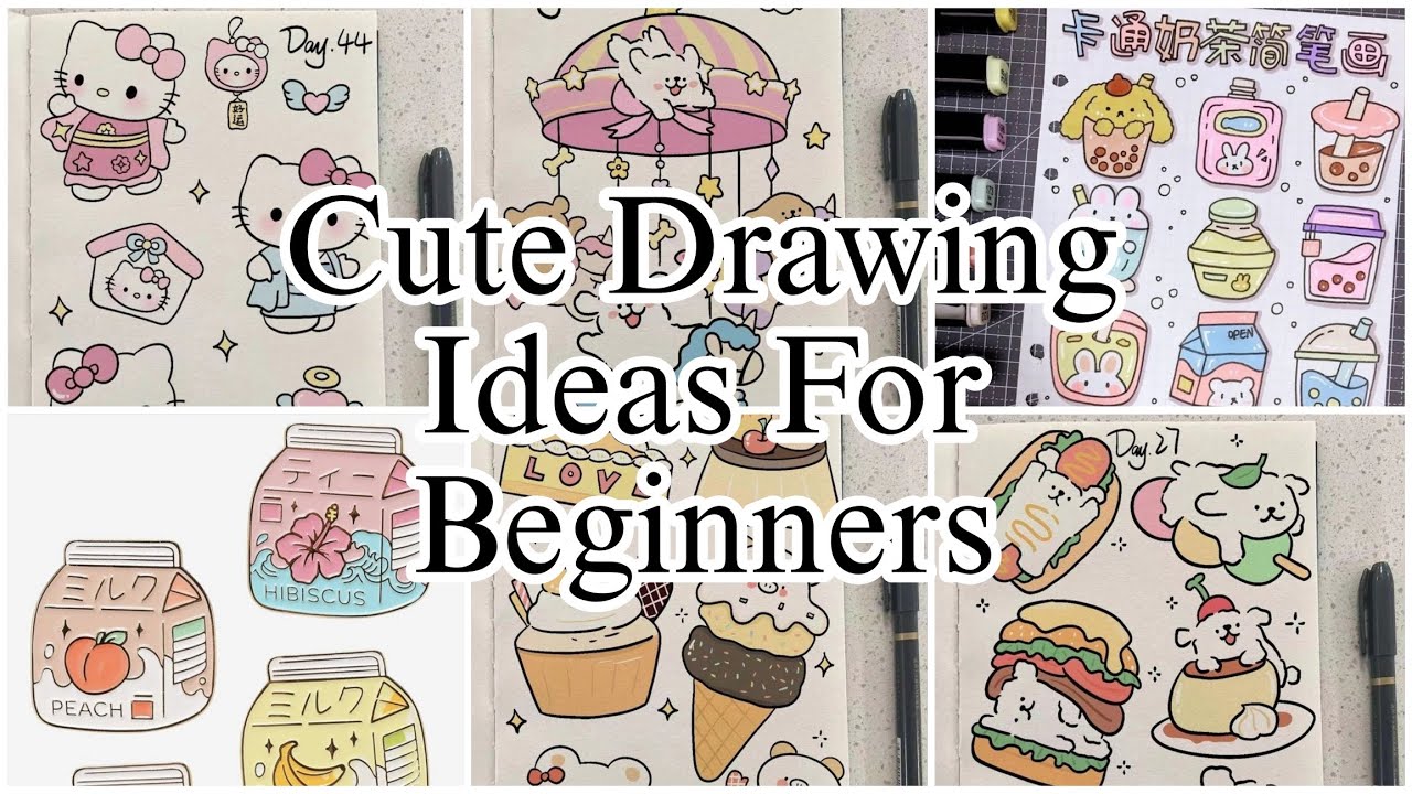 Cute Drawing Ideas For Beginners| Very Easy Drawings| Stickers Drawing Ideas| Drawings For Beginners
