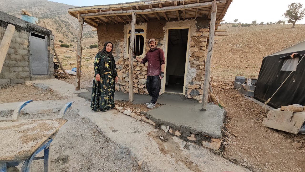 Will cementing the front of the structure make Ahmad and Farideh's dream more complete?