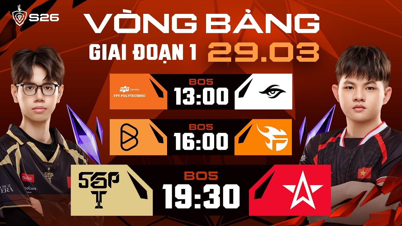 FPL vs TS | BOX vs FPT | SGP vs 1S | GIAI ĐOẠN 1 - LƯỢT VỀ | ĐTDV M&Ugrave;A XU&Acirc;N 2026 (NG&Agrave;Y 29/03)