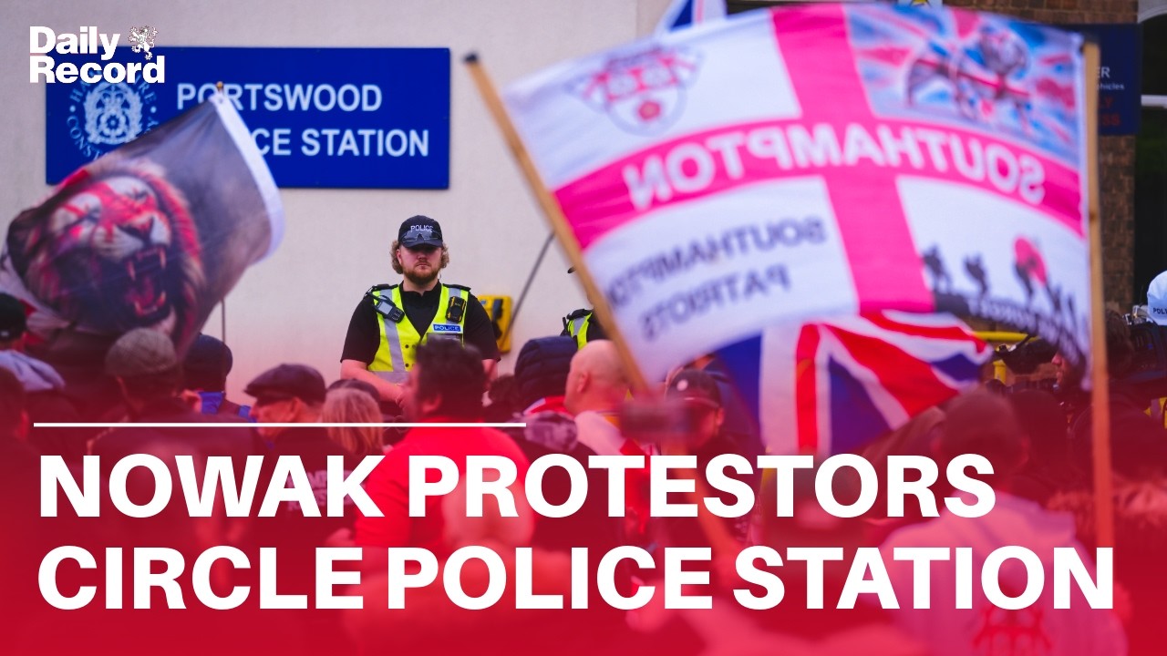 Protesters SURROUND Southampton police station over Henry Nowak murder