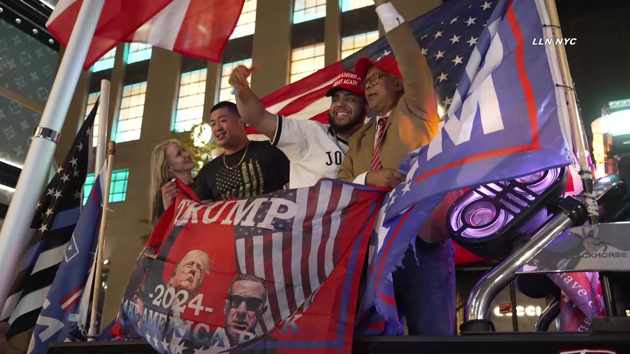 NYC Celebrations at Trump Tower after Trump Elected 47th President