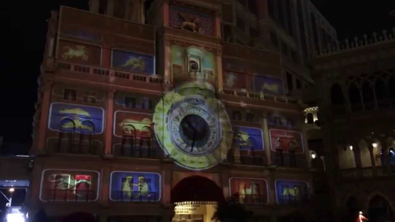 Clock Tower 3D Light Show at the Venetian, Las Vegas