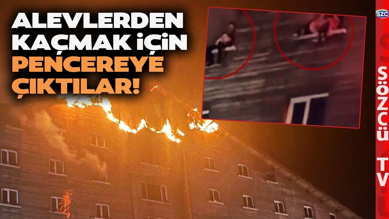 Bolu Kartalkaya'daki Otel Yangınından Görüntüler! İşte Böyle Yardım Beklediler