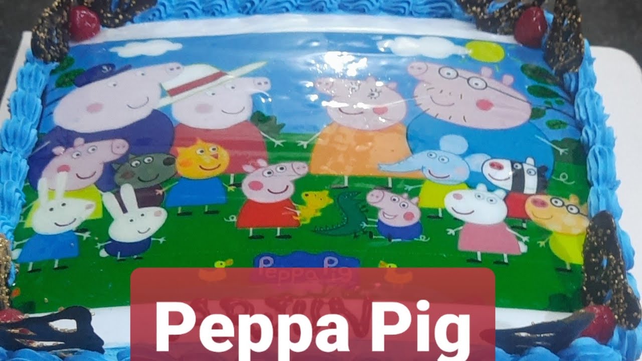 फोटो केक कैसे बनाऐ। How To Make Peppa Pig Cake, how to make photo cake at home, photo cake recipe,