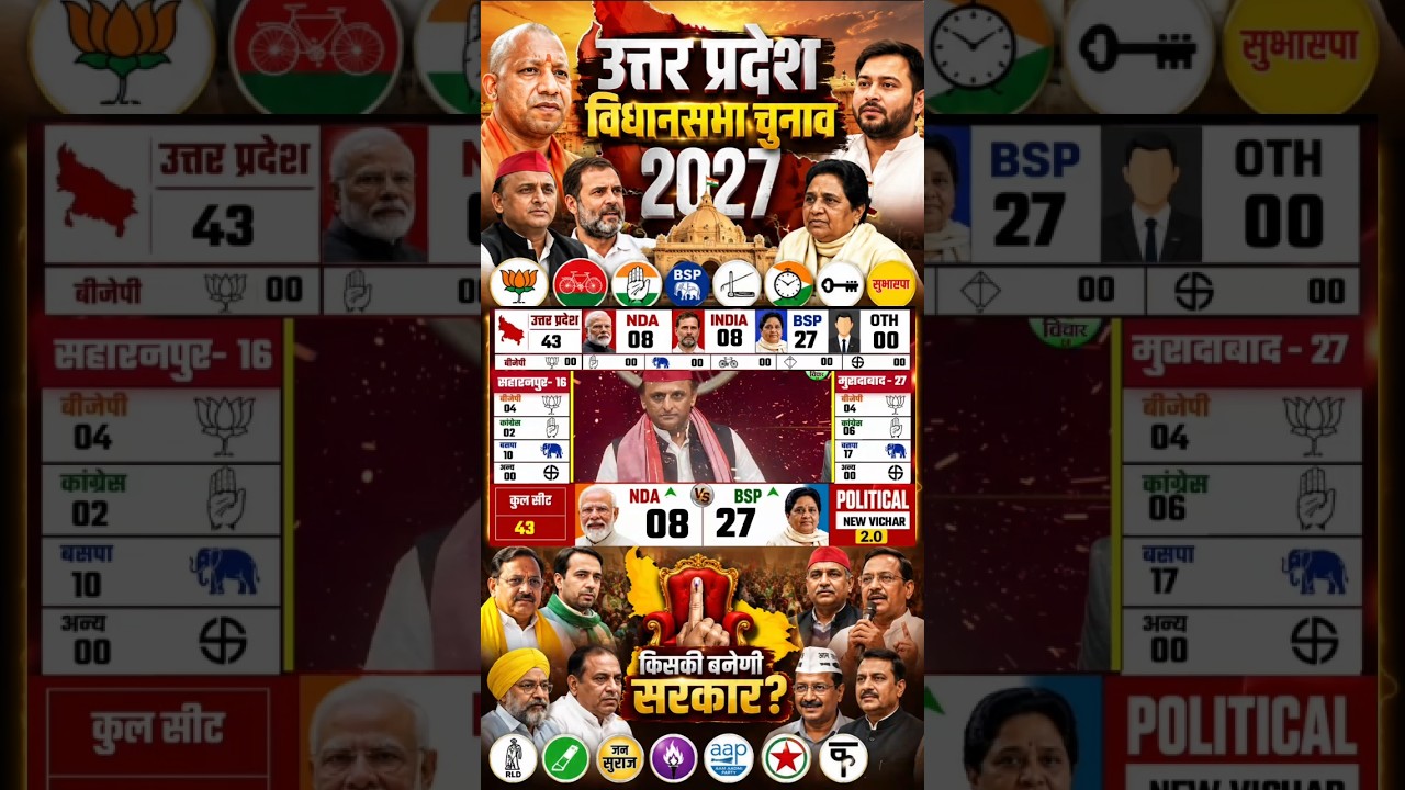 Utter Pradesh Assembly Election Opinion Poll|UP Chunav Exit Poll 2027|Owaisi, Mayawati BJP, Congress