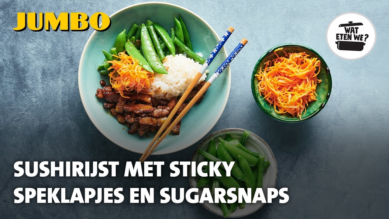 Wat eten we? Sushirijst met sticky speklapjes
