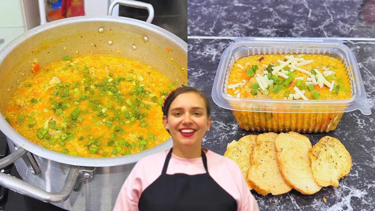 COMO FAZER CANJIQUINHA COM CARNE DE PORCO PARA VENDER - SOPA DE CANJIQUINHA - QUIRERINHA