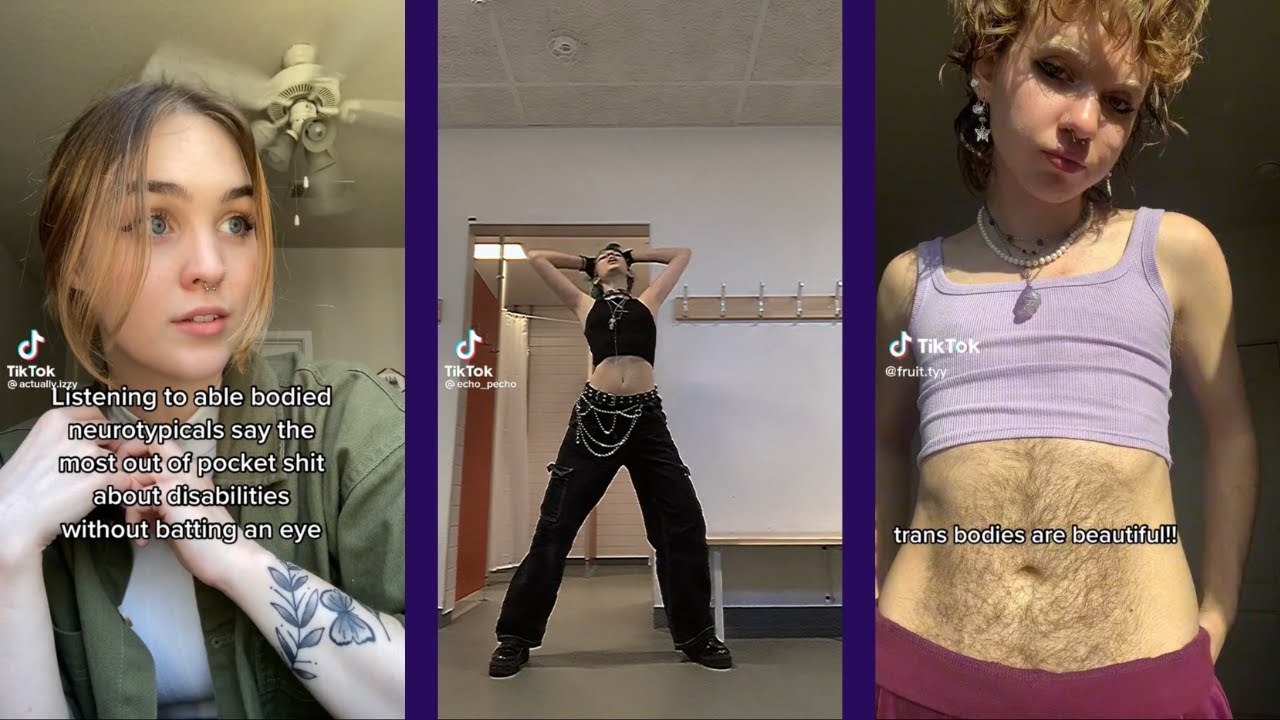 loads of cool tiktoks by cool people (trans, alt fashion, disabled etc)