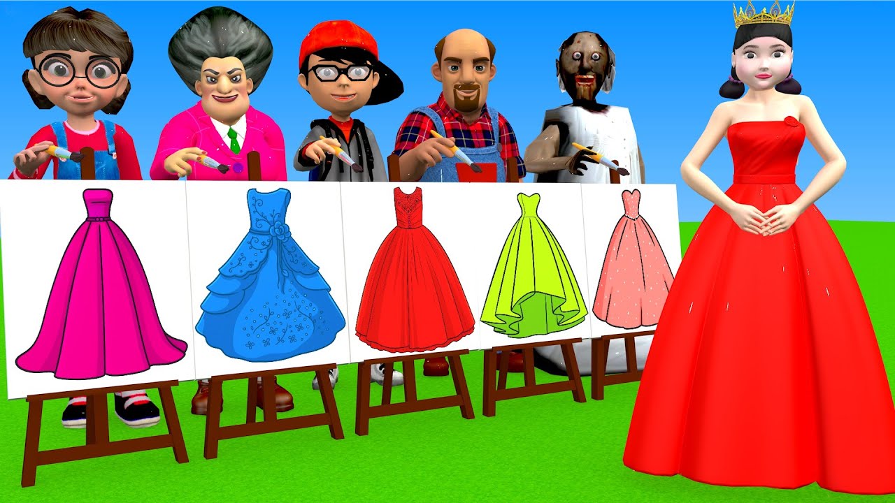 Игра «Страшный учитель 3D против кальмара»: помогите милой кукле выбрать модное свадебное платье....