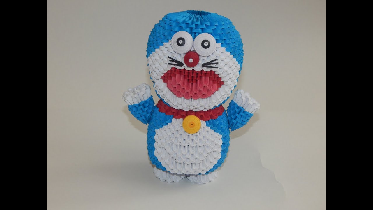 How to make 3d origami Doraemon part1