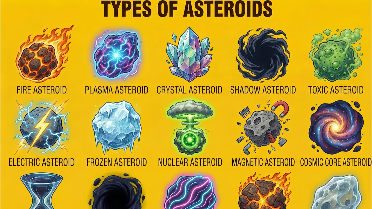 Types of Asteroids Explained 🌌 | Fire, Plasma, Dark Matter & More