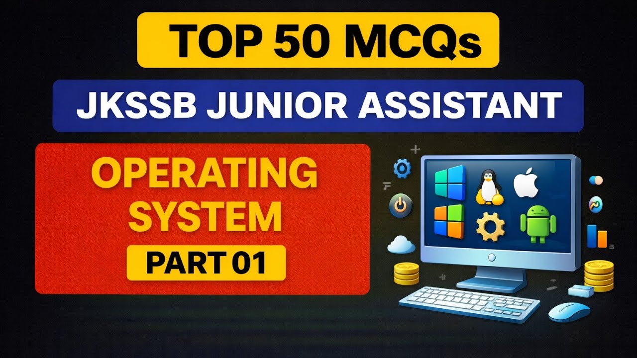 Operating System| Part 01 | Top 50 MCQs| Junior Assistant and other exams 