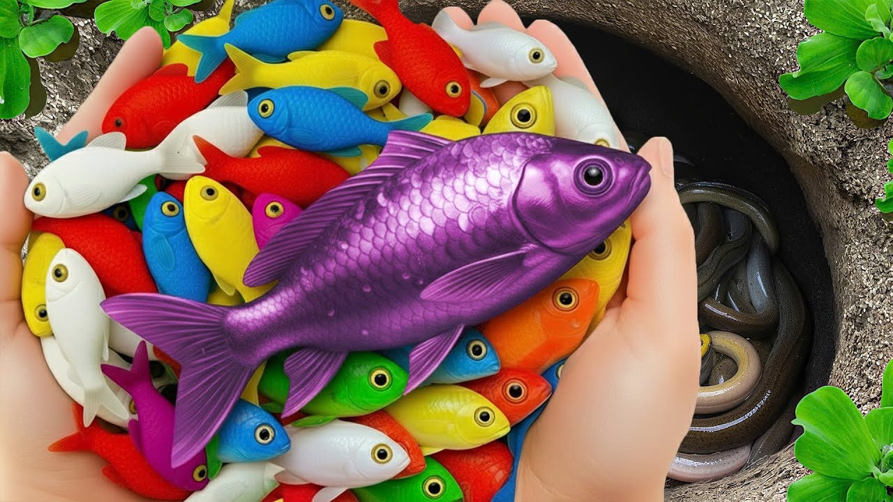 Catch Beautiful Aquarium Fish In Small Pond, Baby Turtles, Eels, Koi, Nemo fish, Guppies, Molly fish